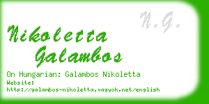 nikoletta galambos business card